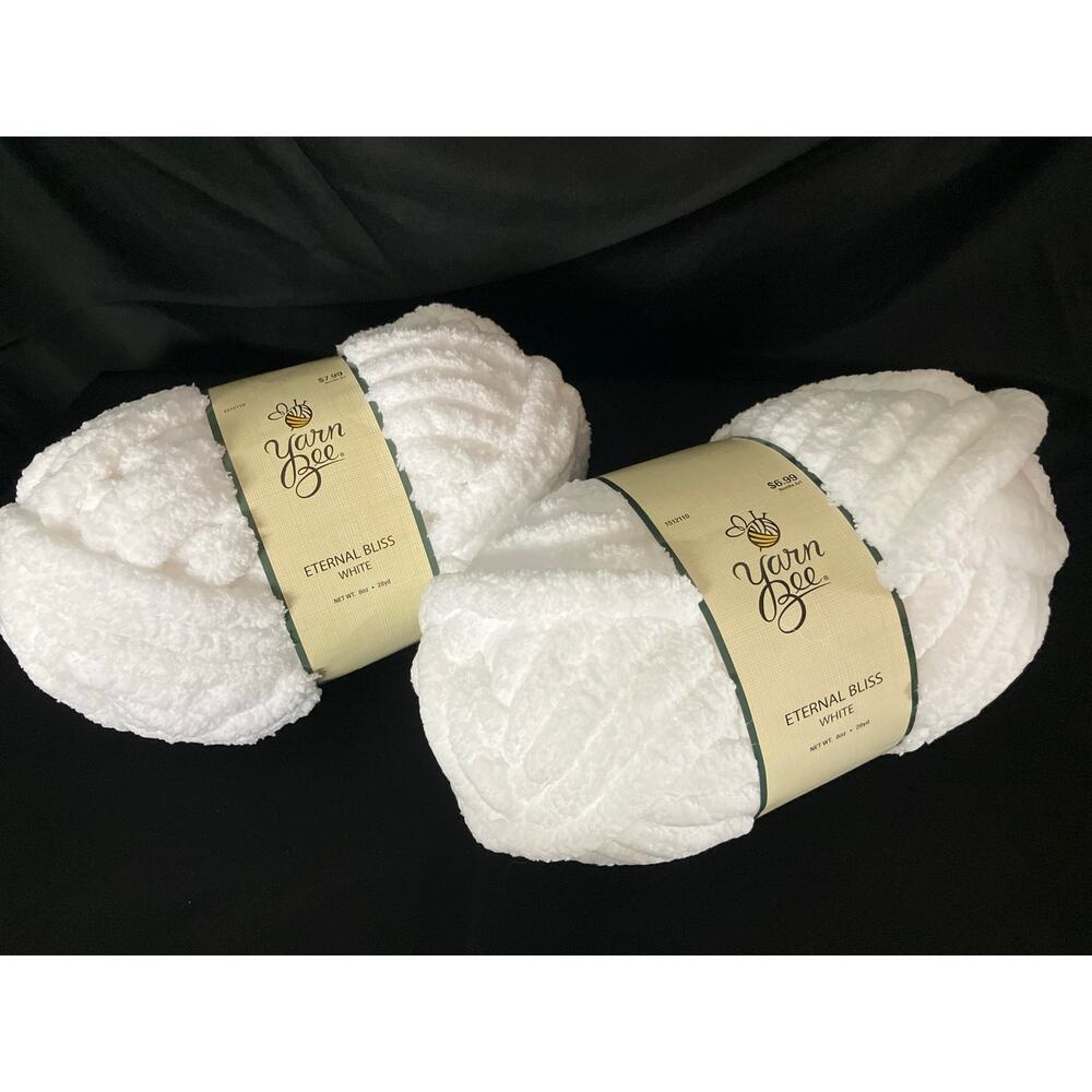 2 Skeins Eternal Bliss Yarn Bee #43 White 12 Lots 61558 & 109816 New Year 2015